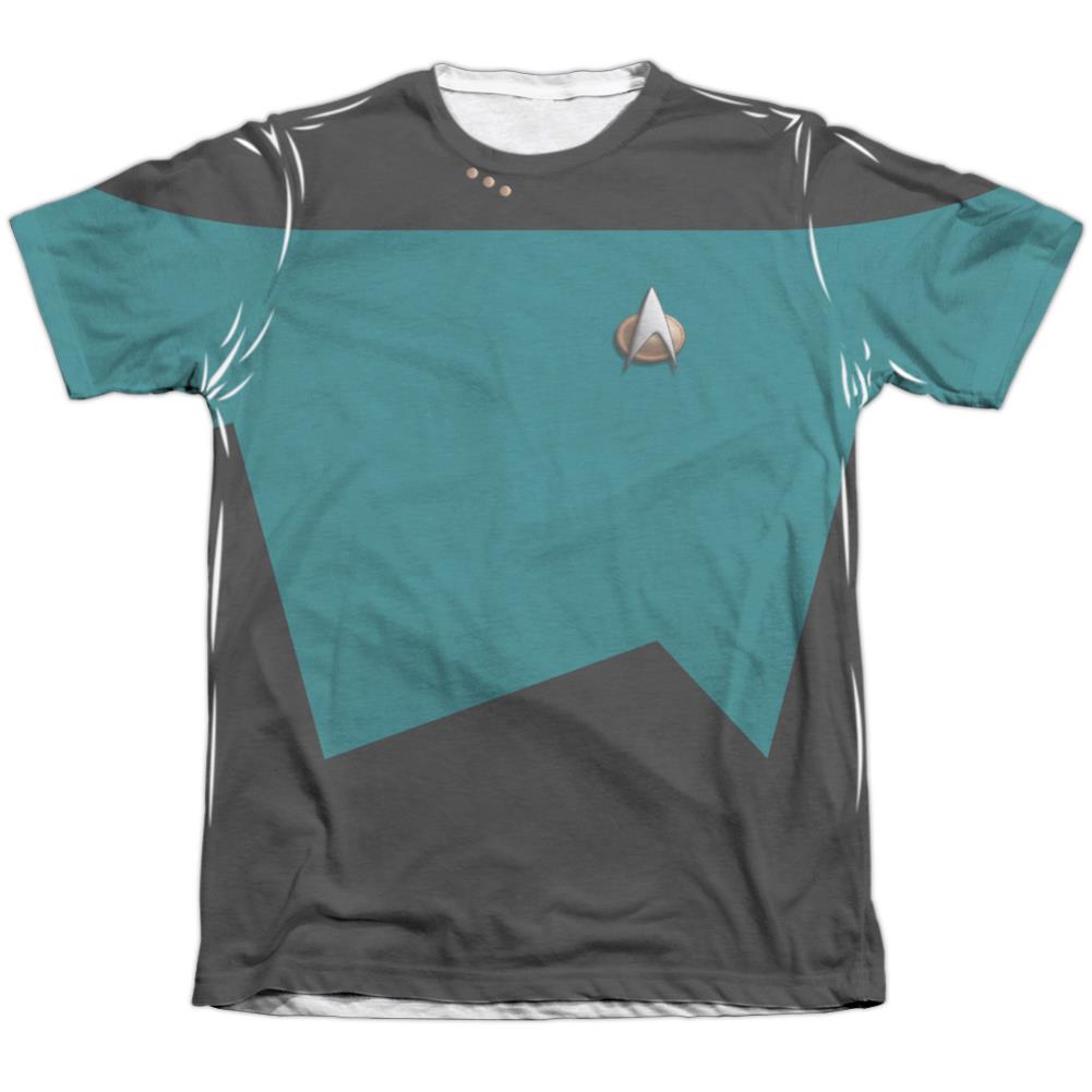 Star Trek TNG Science Uniform Men's Regular Fit Poly Cotton Short-Sleeve T-Shirt