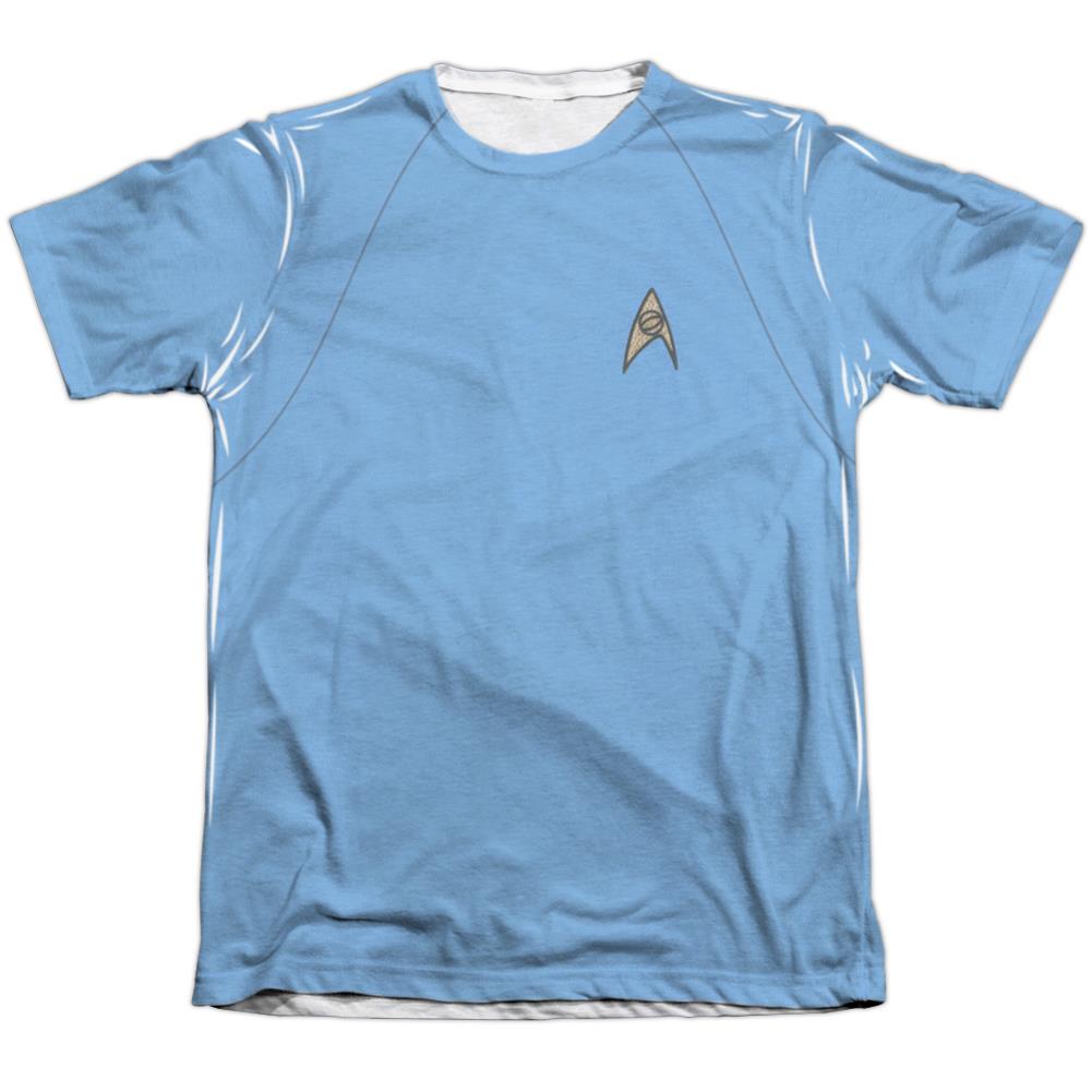Star Trek TOS Science Uniform Men's Regular Fit Poly Cotton Short-Sleeve T-Shirt