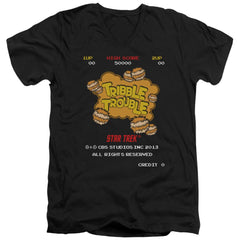 Star Trek Tribble Trouble Men's 30/1 Cotton Slim V-Neck T-Shirt