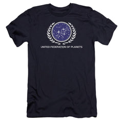Star Trek United Federation Logo Men's Ultra-Soft 30/1 Cotton Slim Short-Sleeve T-Shirt