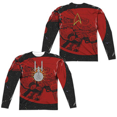 Star Trek Uss Enterprise Schematic (Front/Back Print) Men's Regular Fit Polyester Long-Sleeve T-Shirt