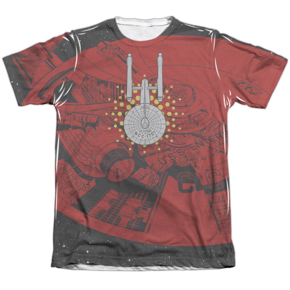 Star Trek Uss Enterprise Schematic Men's Regular Fit Poly Cotton Short-Sleeve T-Shirt