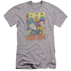 Star Trek Vintage Collage Men's Ultra-Soft 30/1 Cotton Slim Short-Sleeve T-Shirt