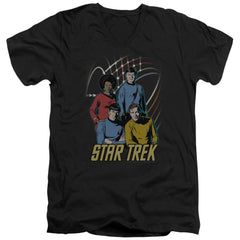 Star Trek Warp Factor 4 Men's 30/1 Cotton Slim V-Neck T-Shirt