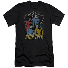 Star Trek Warp Factor 4 Men's Ultra-Soft 30/1 Cotton Slim Short-Sleeve T-Shirt