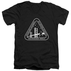 Star Trek White Academy Logo Men's 30/1 Cotton Slim V-Neck T-Shirt