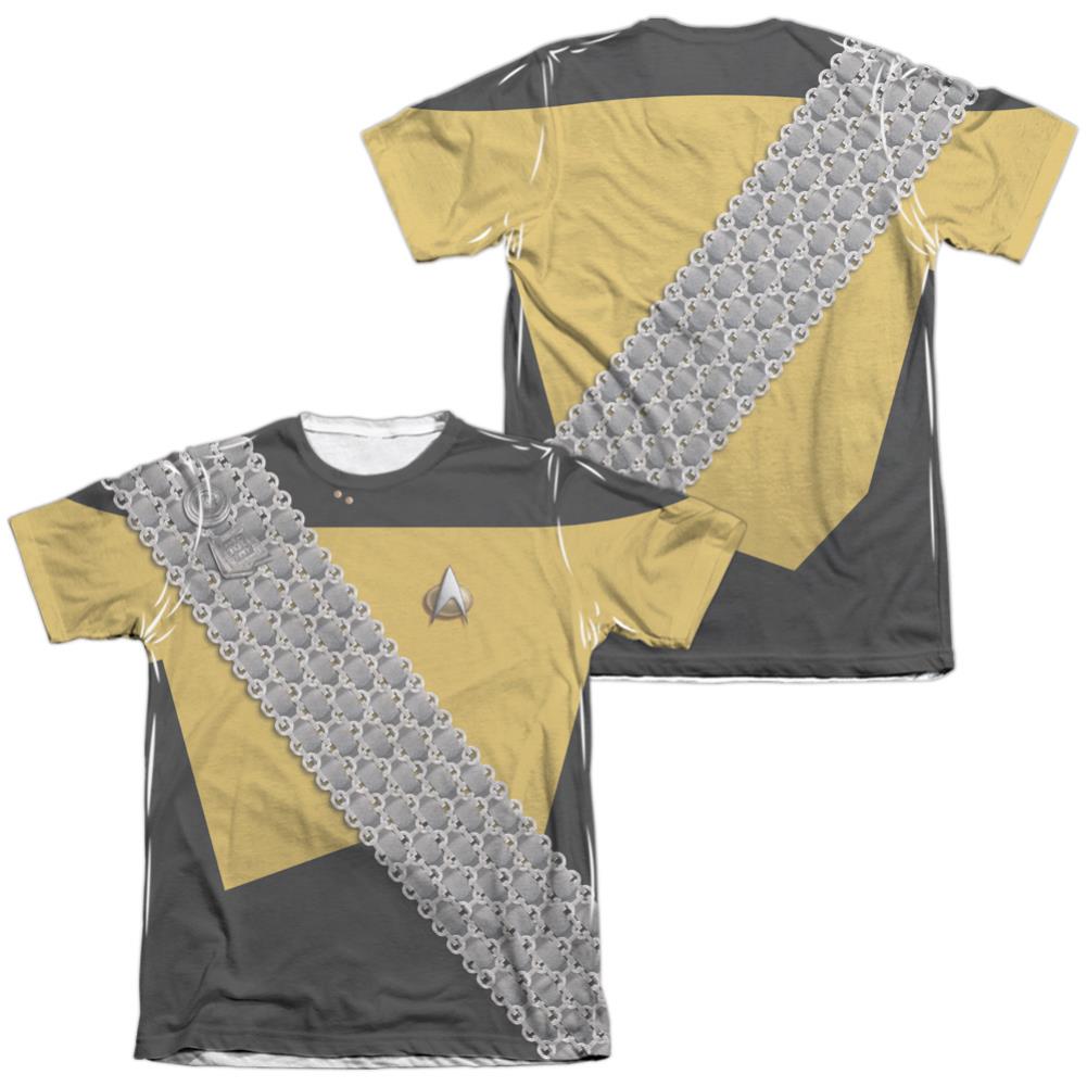 Star Trek Worf Uniform (Front/Back Print) Men's Regular Fit Poly Cotton Short-Sleeve T-Shirt