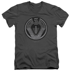 Stargate SG-1 Team Badge Men's 30/1 Cotton Slim V-Neck T-Shirt