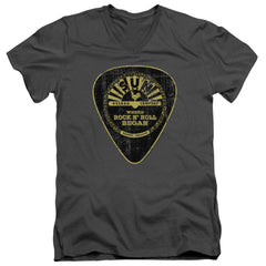 Sun Records Guitar Pick Men's 30/1 Cotton Slim V-Neck T-Shirt