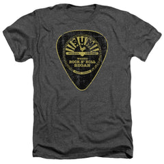 Sun Records Guitar Pick Men's 30/1 Heather 60 40 Poly Short-Sleeve T-Shirt