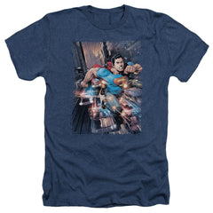 Superman Action Comics #1 Men's 30/1 Heather 60 40 Poly SS T