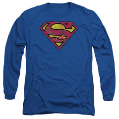 Superman Action Shield Men's 18/1 Cotton LS T
