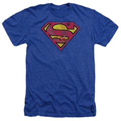 Superman Action Shield Men's 30/1 Heather 60 40 Poly SS T