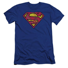 Superman Action Shield Men's Ultra-Soft 30/1 Cotton Slim SS T