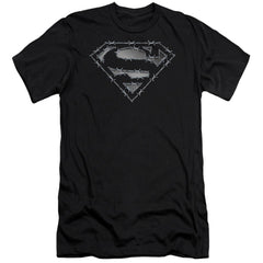 Superman Barbed Wire Men's Ultra-Soft 30/1 Cotton Slim SS T