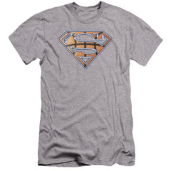 Superman Basketball Shield Men's Ultra-Soft 30/1 Cotton Slim SS T