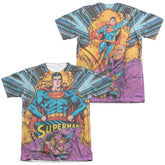 Superman Blast Off (Front/Back Print) Men's Regular Fit Poly Cotton SS T