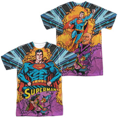 Superman Blast Off (Front/Back Print) Men's Regular Fit Polyester SS T