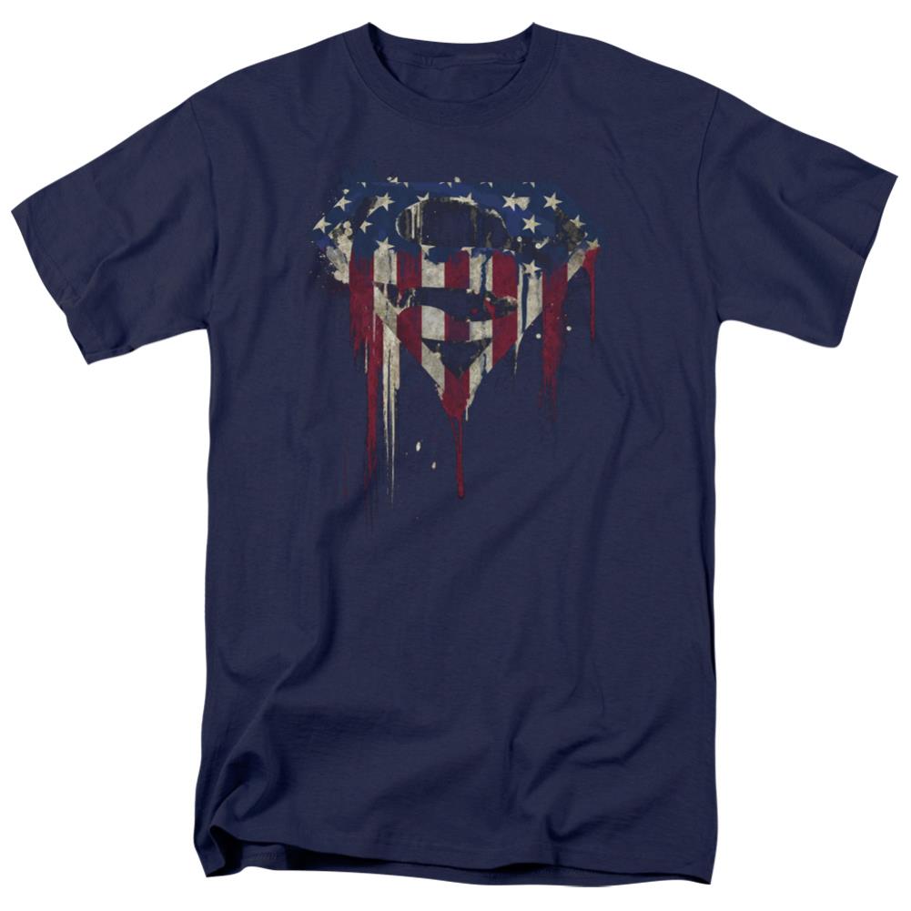 Superman Bleeding Shield Men's 18/1 Cotton SS T