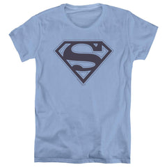 Superman Blue&Navy Shield Women's 18/1 Cotton SS T