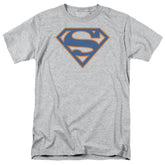 Superman Blue & Orange Shield Men's 18/1 Cotton SS T
