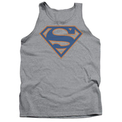 Superman Blue & Orange Shield Men's 18/1 Cotton Tank Top