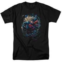 Superman Breaking Space Men's 18/1 Cotton SS T