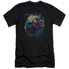 Superman Breaking Space Men's Ultra-Soft 30/1 Cotton Slim SS T
