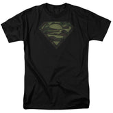 Superman Camo Logo Distressed Men's 18/1 Cotton SS T