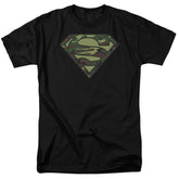 Superman Camo Logo Men's 18/1 Cotton SS T