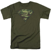 Superman Camo Logo Men's 18/1 Cotton SS T