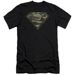 Superman Camo Logo Men's Ultra-Soft 30/1 Cotton Slim SS T