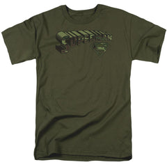 Superman Camo Logo & Shield Men's 18/1 Cotton SS T