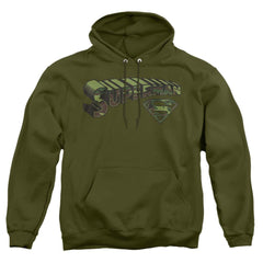 Superman Camo Logo & Shield Men's Pull-Over 75 25 Poly Hoodie