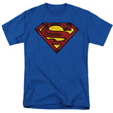 Superman Charcoal Shield Men's 18/1 Cotton SS T