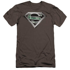 Superman Circuitry Logo Men's Ultra-Soft 30/1 Cotton Slim SS T
