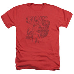 Superman Code Red Men's 30/1 Heather 60 40 Poly SS T