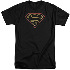 Superman Colored Shield Men's 18/1 Tall Cotton SS T