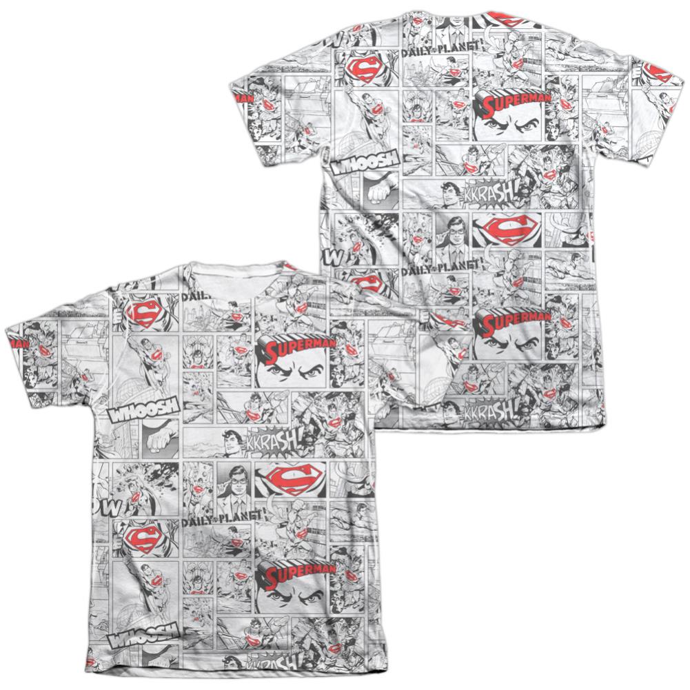 Superman Comic Page All Over Men's Regular Fit Poly Cotton SS T
