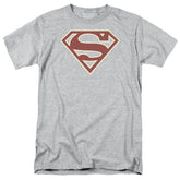 Superman Crimson & Cream Shield Men's 18/1 Cotton SS T