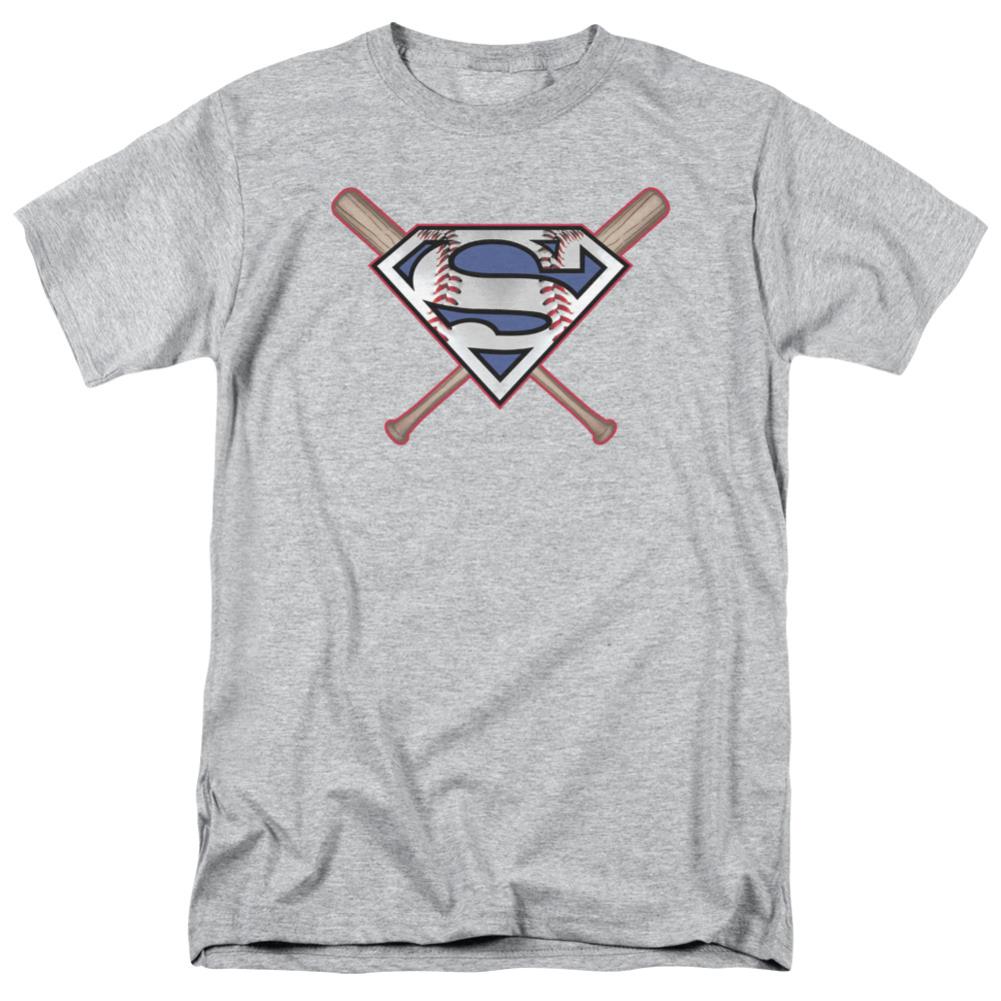 Superman Crossed Bats Men's 18/1 Cotton SS T