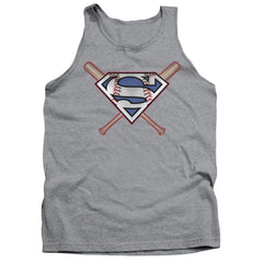 Superman Crossed Bats Men's 18/1 Cotton Tank Top