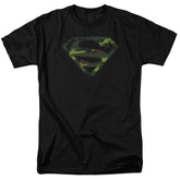 Superman Distressed Camo Shield Men's 18/1 Cotton SS T