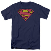 Superman Distressed Shield Men's 18/1 Cotton SS T