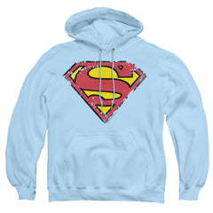 Superman Distressed Shield Men's Pull-Over 75 25 Poly Hoodie
