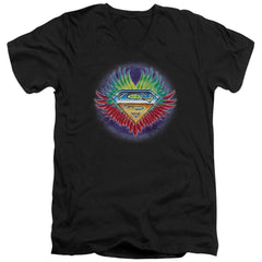 Superman Dont Stop Believing Men's 30/1 Cotton Slim V-Neck T
