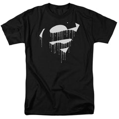 Superman Dripping Shield Men's 18/1 Cotton SS T