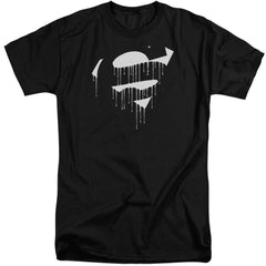 Superman Dripping Shield Men's 18/1 Tall Cotton SS T