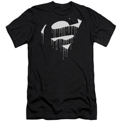 Superman Dripping Shield Men's Ultra-Soft 30/1 Cotton Slim SS T