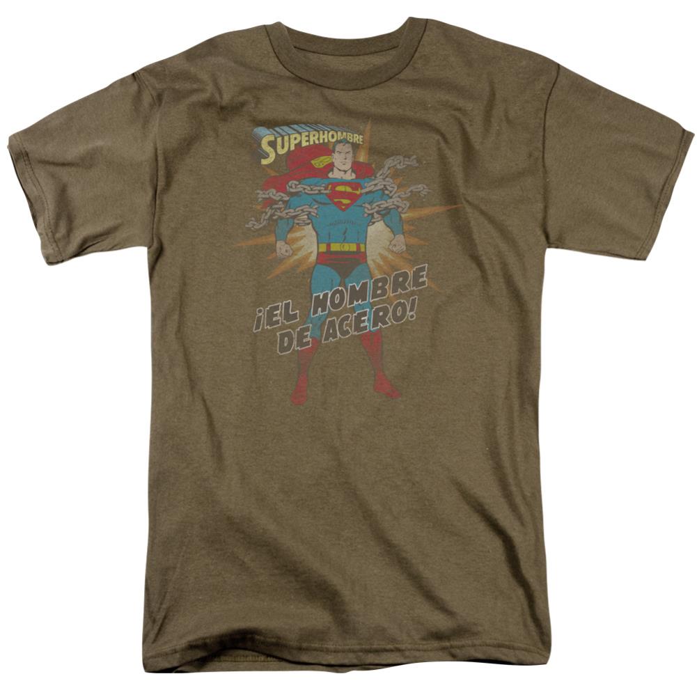 Superman El Hombre Del Acero Men's 18/1 Cotton SS T